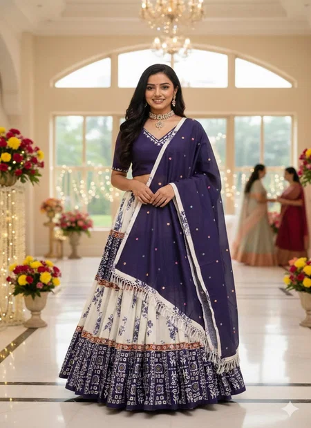 VC 18 Muslin Printed Lehenga With Blouse Dupatta Wholesale Market In Surat
